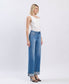 Westbury - High Rise Medium Wash Cuffed Wide Leg