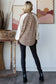 7th Ray - Animal Print V Neck Pullover Top T5777: Chestnut / M