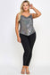 Plus Size Metallic Cowl Neck Cami