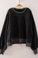 VERY J - NT12764X-PLUS SIZE Vintage Washed Sweatshirt: BLACK / 1XL-2XL-3XL/3-2-1