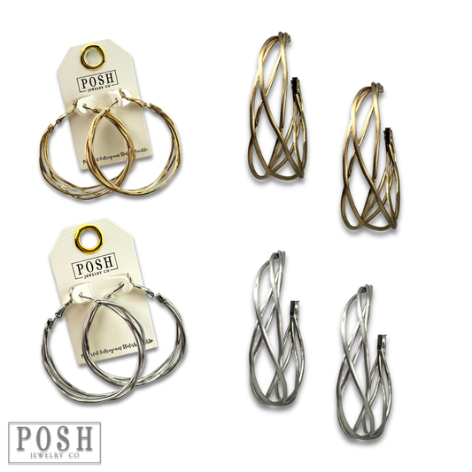 Pink Panache Brands - Cage wire hoop earring, last call: Silver