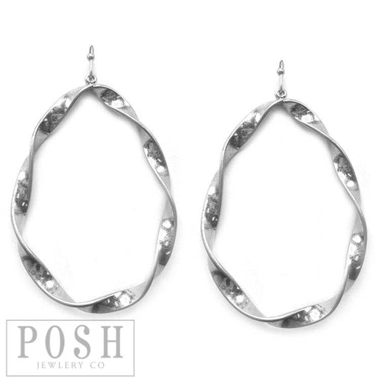 Pink Panache Brands - Twisted teardrop earring, last call: Silver