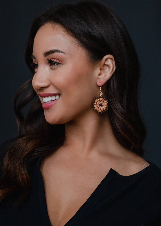 Crochet & Beaded Dangle Earrings