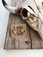Western Flower Round Stud Earrings: TURQUOISE