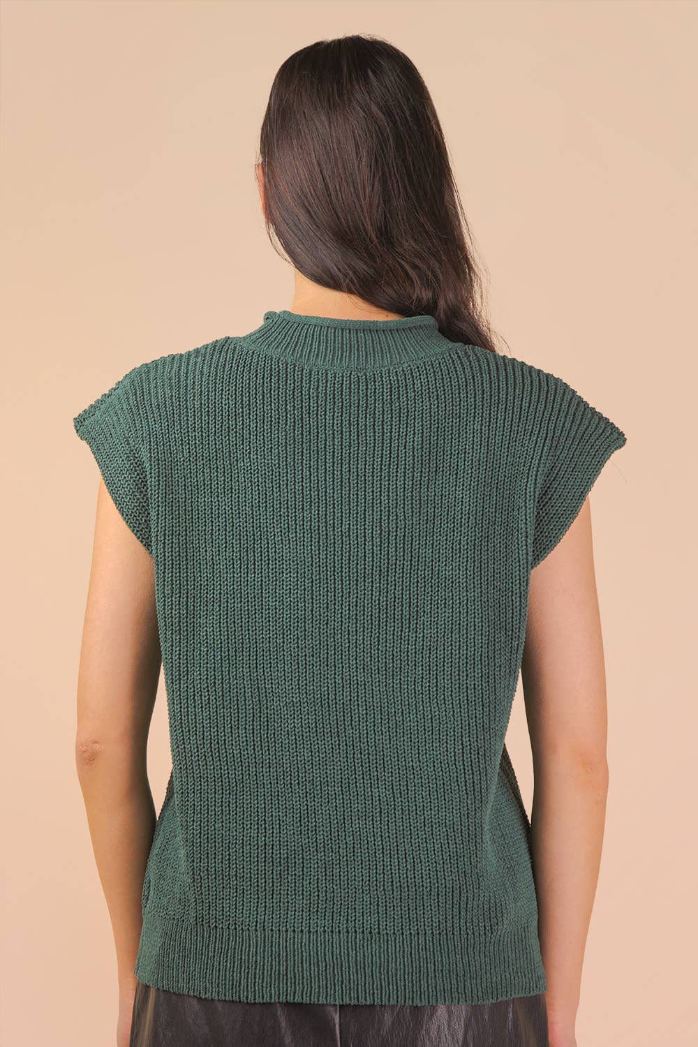 VERY J - 12W3112N-Oversized Soft Knit Sweater Vest Top: ECRU / S-M-L/2-2-2