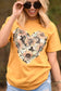 Sunflower Cowprint Heart Tee