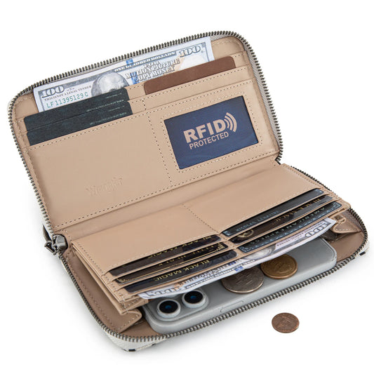 Wrangler Leopard Print Wallet/Wristlet - Beige