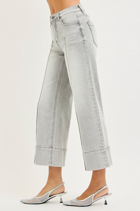 Pintuck Perfection Wide Crop Jeans