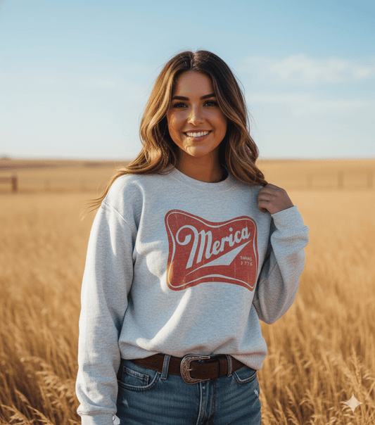 Merica Red Logo Graphic Sweatshirt