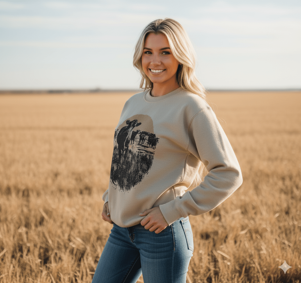 Pasture Sunset Graphic Sweatshirt