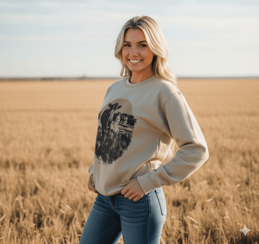 Pasture Sunset Graphic Sweatshirt