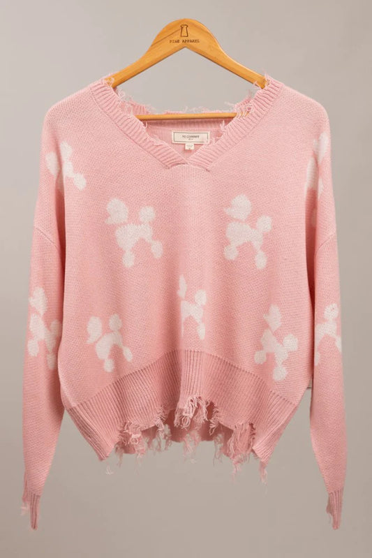 Poodle Distressed Sweater