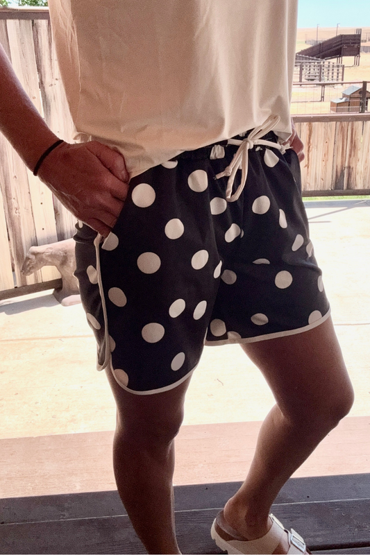 Polka Dot Posie Shorts - Black
