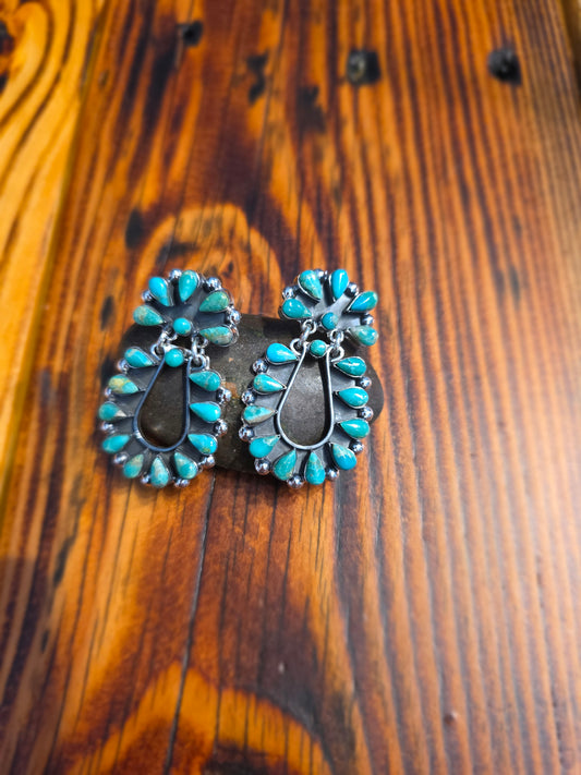 Turq. 2 Piece SS Earrings - T1498