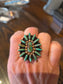 Copper Turquoise 1.5” Cluster Adjust. Ring - C563