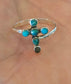 Turq Cross Adjustable Ring