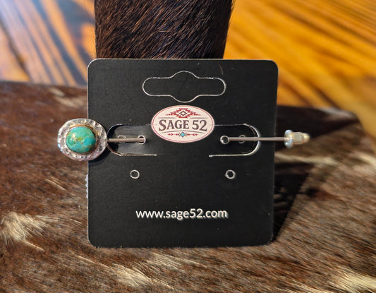 Oval Turquoise Hat Pin - T253X