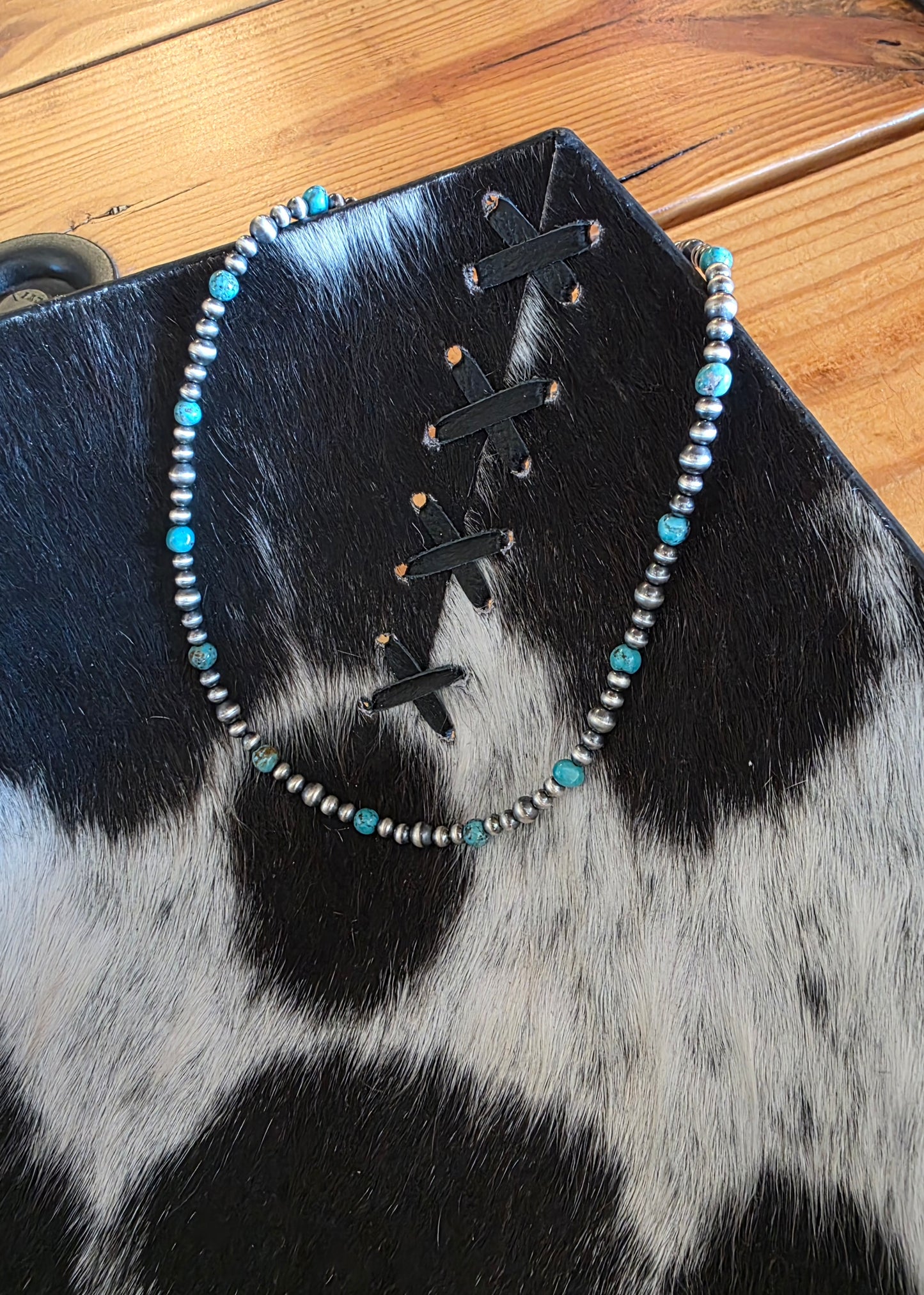 Turquoise + Sterling Pearls #058
