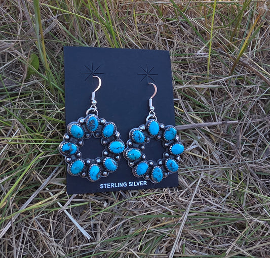 Kingman Turquoise Hoop Earrings