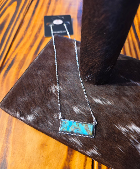 Turquoise Bar Necklace - T331