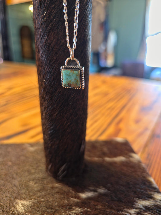 Square Turquoise Necklace - T326
