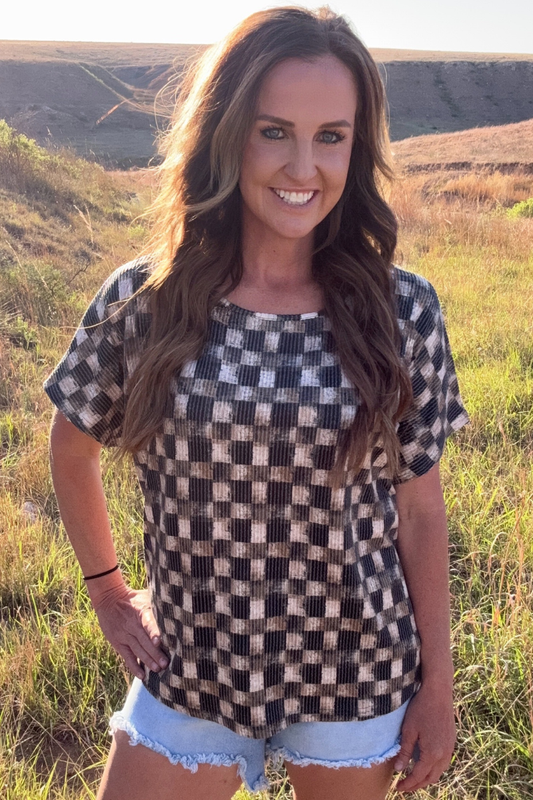 Dusty Check Top