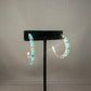 Turquoise Chicklet Hoop Post Earrings - T1462