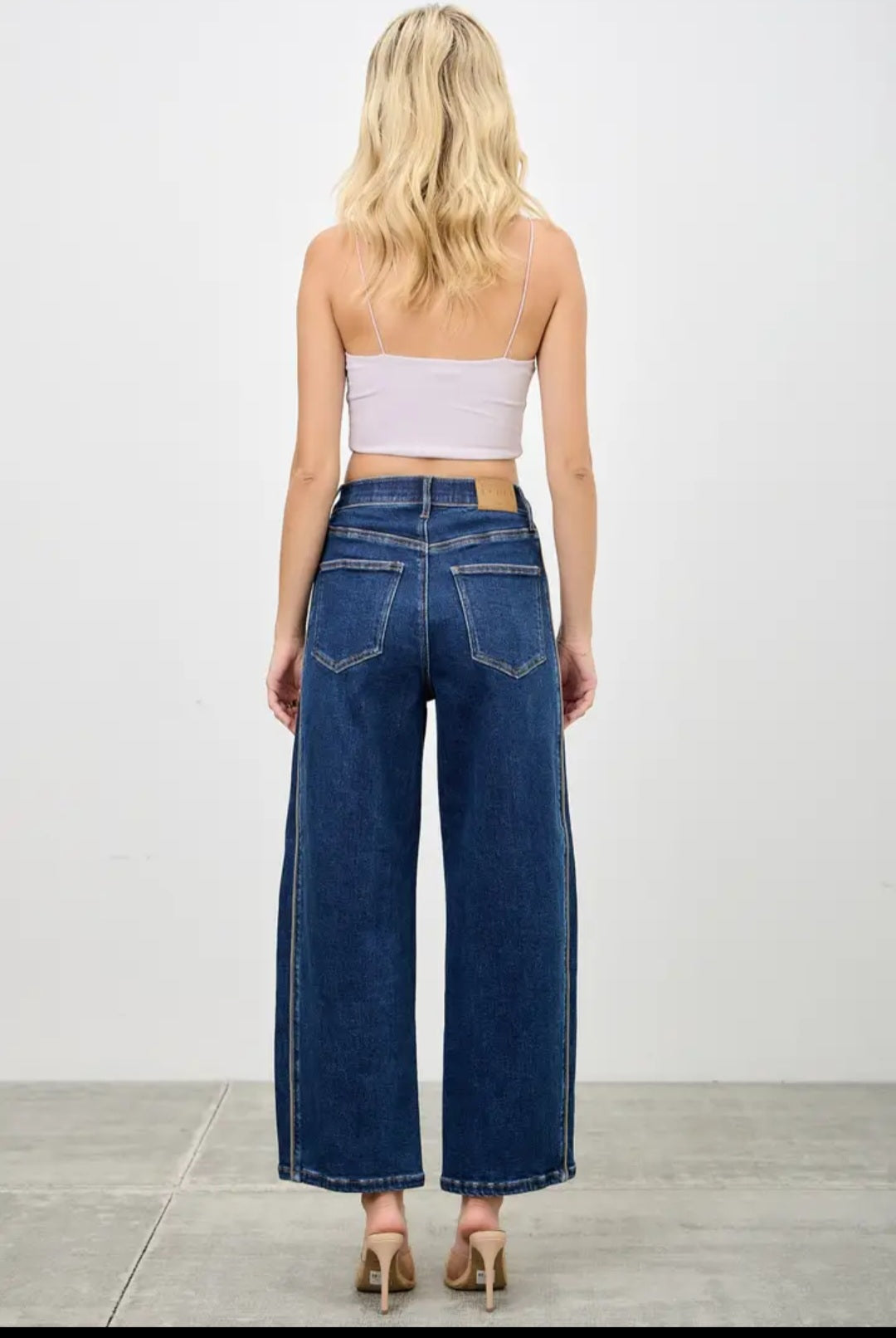 Saige Side Piping Barrel Jeans