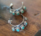 SS Turq Oval Huggie Earrings - T1504