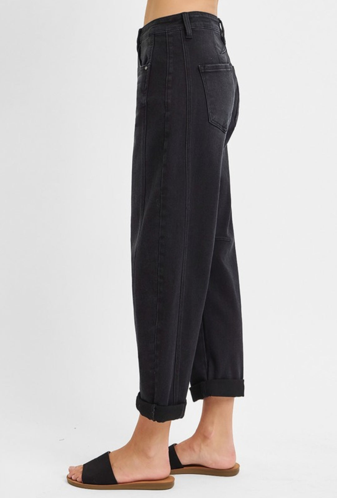 Caleb Risen Barrel Jeans - Medium Wash + Black