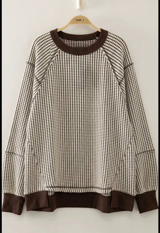 Chocolate Waffle Pullover