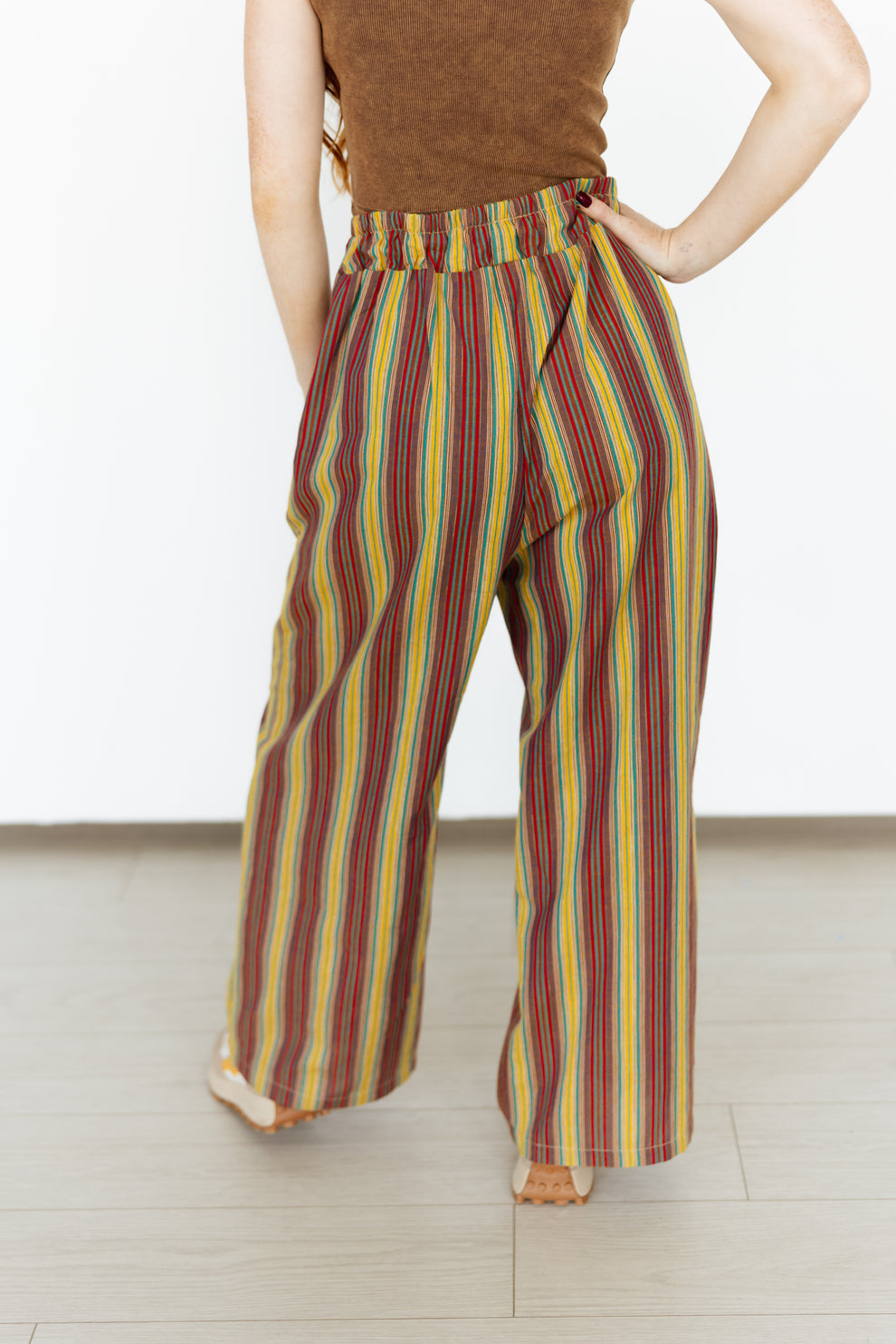 Olive Vintage Strip Pants
