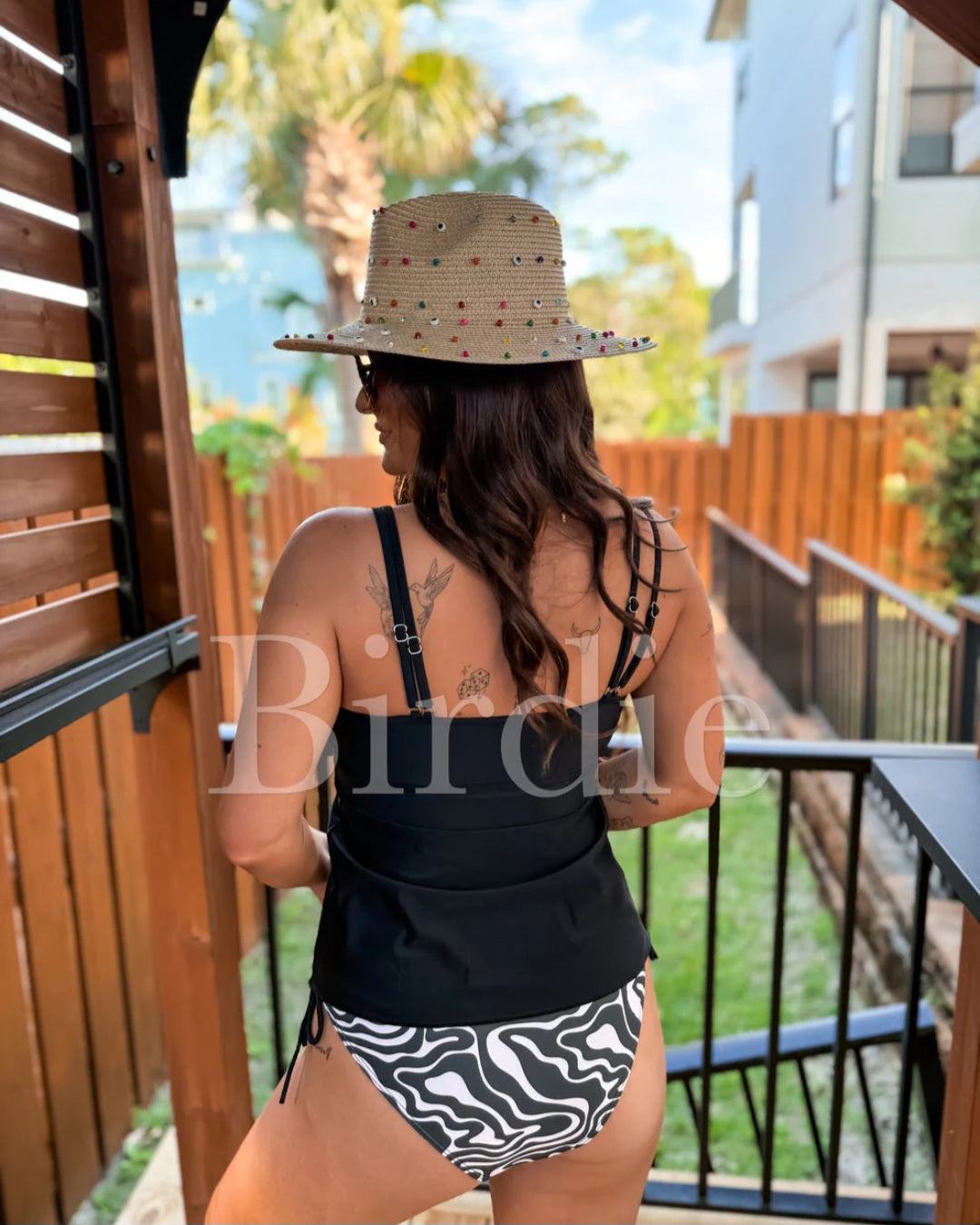 Cool Girl Classic Tankini Swimsuit in Black Obsession