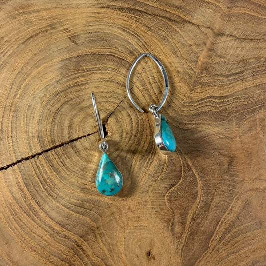 Turquoise Teardrop Hook earrings - T1249