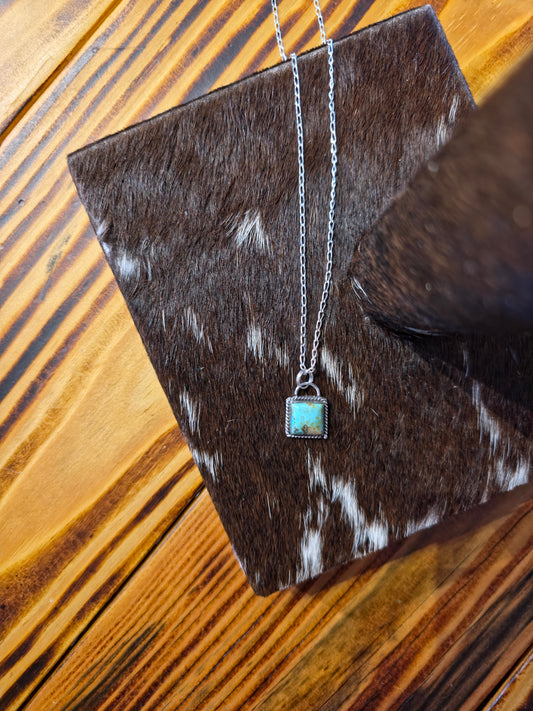 Square Turquoise Necklace - T326