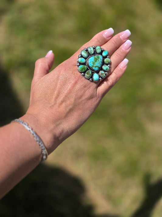 Sonoran Gold Wagon Wheel Cluster Ring