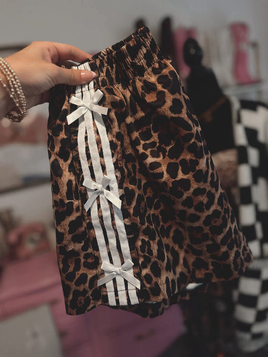Leopard Bow Shorts