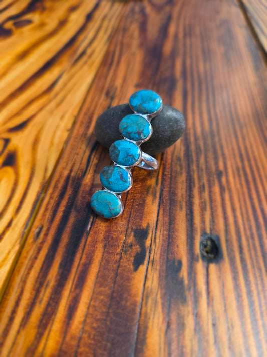 Turq 5 Stone Adjustable Ring - T5329