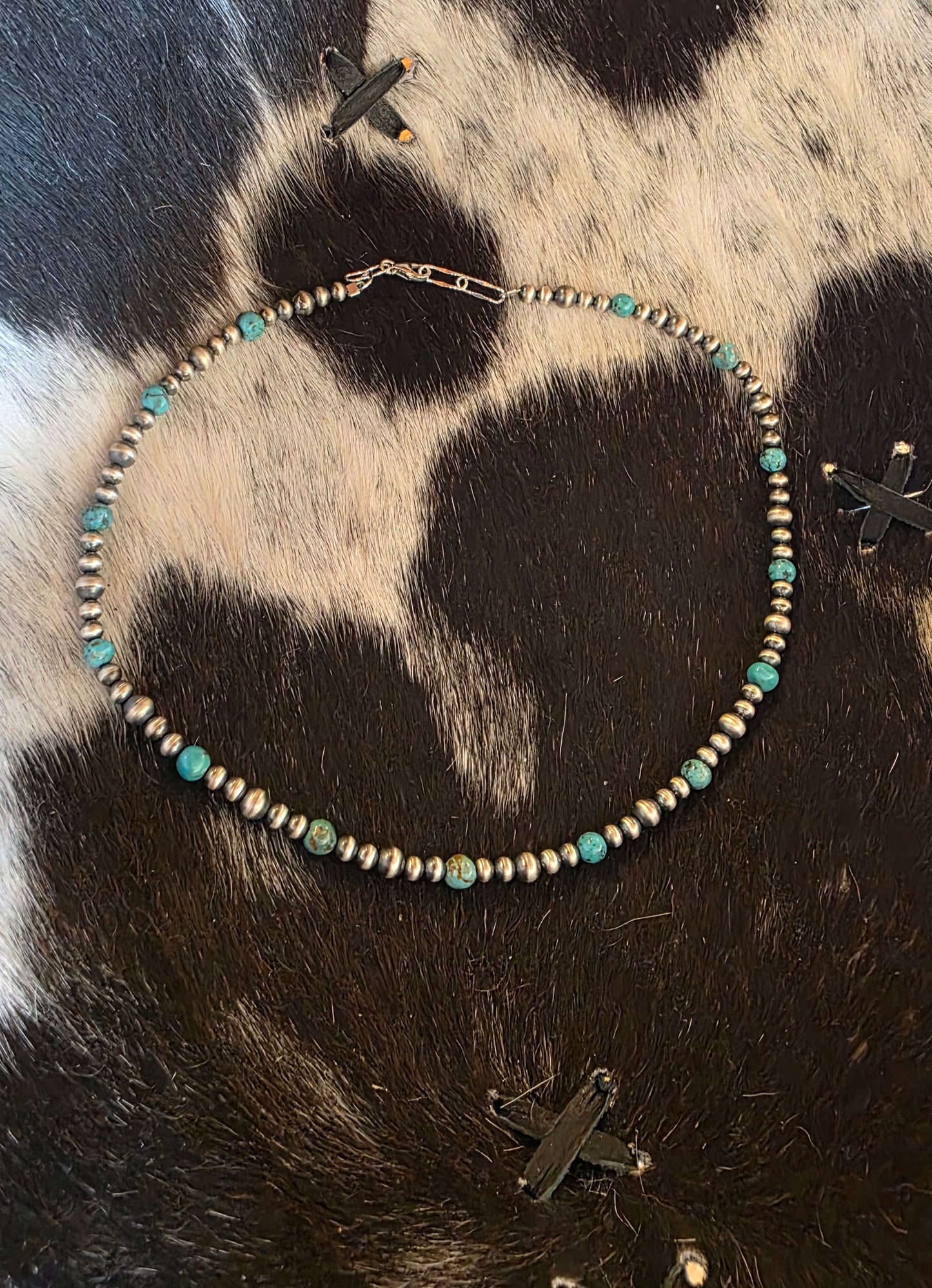 Turquoise + Sterling Pearls #058