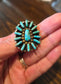 Brass Turquoise 1.5” Oval Cluster Earrings - B189