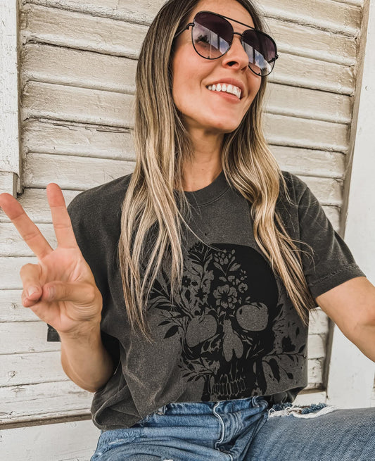 Floral Skull Tee