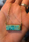 Brass Turquoise Bar Necklace - B331