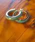 Turquoise Inlay Hoop Earrings - T145