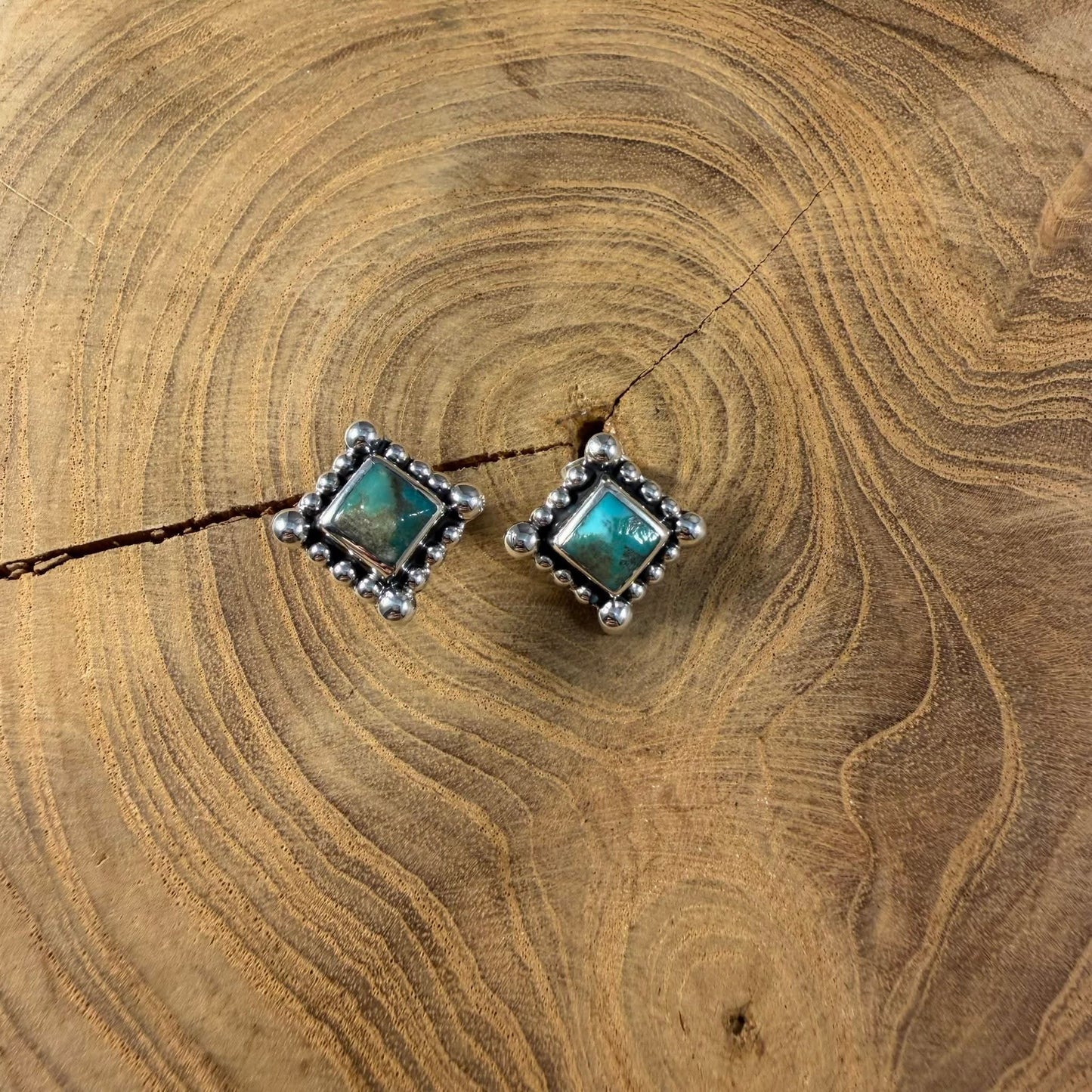 Turquoise Multi Ball Diamond Post - T1520