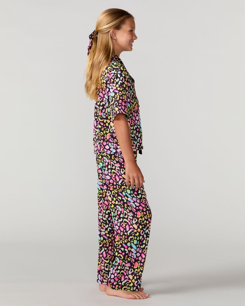 Kids Bright Animal Silky Pant Set