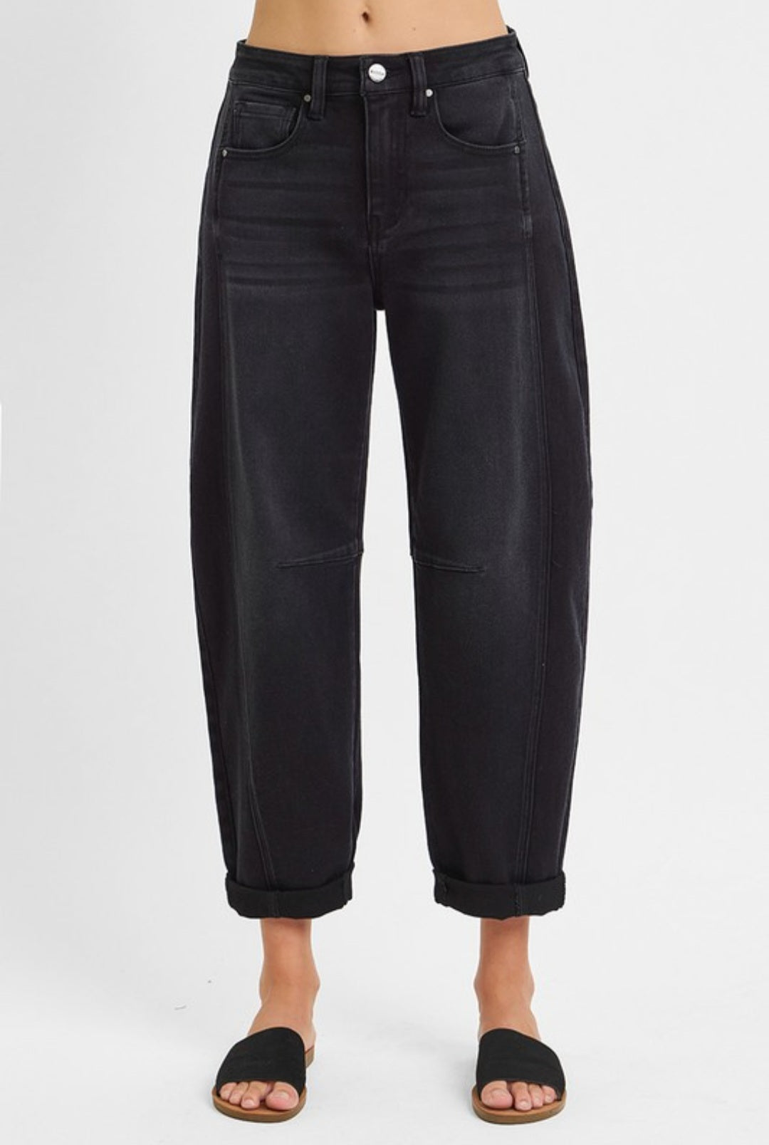 Caleb Risen Barrel Jeans - Medium Wash + Black