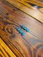 3 Stone Turq SS Earrings - T1509
