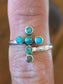 Turq Cross Adjustable Ring