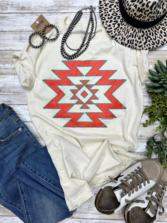 Natural Aztec Puff Tee