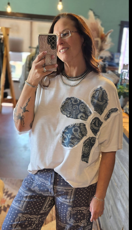 Flower Paisely Patch Shirt